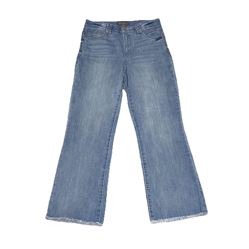 Democracy Ab Technology Jeans Womens 10 Blue Straight Raw Hem Stretch Denim